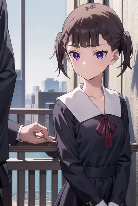 makishijou, <lyco:makishijouv2-lyco-nochekaiser:1>,
maki shijou, bangs, blunt bangs, (purple eyes:1.1), twintails, two side up, braid, short twintails,
BREAK long sleeves, dress, ribbon, school uniform, black dress, red ribbon, neck ribbon, collared dress, shuuchiin academy school uniform,
BREAK outdoors,
BREAK looking at viewer, (cowboy shot:1.5),
BREAK <lyco:GoodHands-beta2:1>, (masterpiece:1.2), best quality, high resolution, unity 8k wallpaper, (illustration:0.8), (beautiful detailed eyes:1.6), extremely detailed face, perfect lighting, extremely detailed CG, (perfect hands, perfect anatomy),