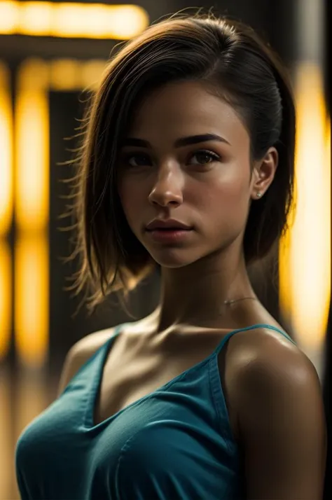 saint TrualityCampus_Sunny, portrait of a beautiful woman, Cinematic, Photoshoot, Shot on 25mm lens, Depth of Field, DOF, Tilt Blur, Shutter Speed 1/1000, F/22, White Balance, 32k, Super-Resolution, Megapixel, Pro Photo RGB, VR, Lonely, Good, Massive, Half rear Lighting, Backlight, Dramatic Lighting, Incandescent, Optical Fiber, Moody Lighting, Cinematic Lighting, Studio Lighting, Soft Lighting, Volumetric, Conte-Jour, Beautiful Lighting, Accent Lighting, Global Illumination, Screen Space Global Illumination, Ray Tracing Global Illumination, Optics, Scattering, Glowing, Shadows, Rough, Shimmering, Ray Tracing Reflections, Lumen Reflections, Screen Space Reflections, Diffraction Grading, Chromatic Aberration, GB Displacement, Scan Lines, Ray Traced, ray Tracing Ambient Occlusion, Anti-Aliasing, FKAA, TXAA, RTX, SSAO, Shaders, OpenGL-Shaders, GLSL-Shaders, Post Processing, Post-Production, Cell Shading, Tone Mapping, CGI, VFX, SFX, insanely detailed and intricate, hyper maximalist, elegant, super detailed, dynamic pose, photography, volumetric, ultra-detailed, intricate details, 8K, super detailed, ambient âuplight, <lora:speedy1p5:1.15>