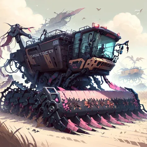 <lora:ManyBladesAIv2:.9> ManyBladesAI combine harvester