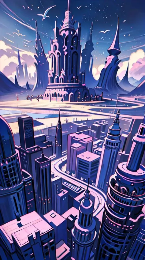 Skyline. beautiful, epic scenery, ((best quality, masterpiece)), <lora:PastelGothAI:0.8> PastelGothAI, No People <lora:FenW:0.8>