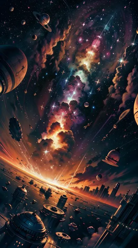 Outer Space ((best quality, masterpiece)), <lora:PastelGothAI:0.4>  PastelGothAI, <lora:FenW:0.8>