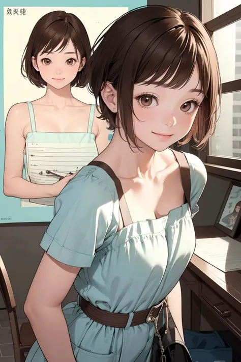 8k high quality detailed,highres,comic,anime,detailed image,
(an illustration of a teenage girl posing,magazine_sheet, (an illustration of girl,teenage girl)),(magazine_illustration),(multiple view manuscript),
(, MakiCounterStrike,1girl,short hair,brown hair,brown eyes),(Welcoming Smile),((onna zuwari):0.5),detailed_face,realistic_skin_texture,
(, edgAsianc,wearing edgAsianc),realistic clothing texture,<lora:MakiCounterStrike:0.7>,<lora:edgAsianc:0.65>