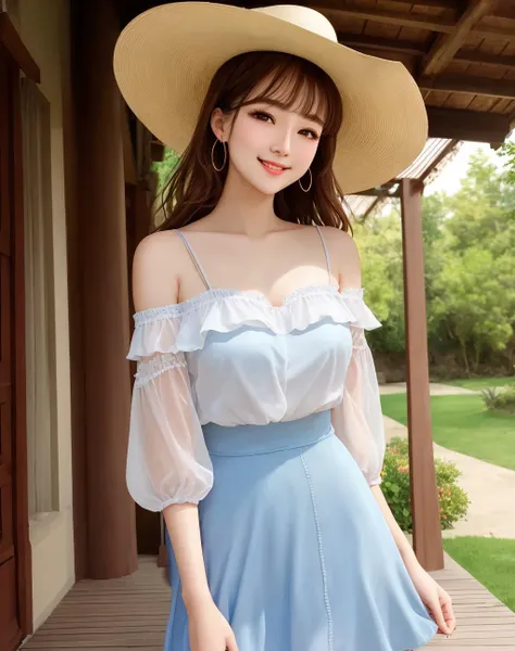 4K, Masterpiece, highres, absurdres,natural volumetric lighting and best shadows, deep depth of field, sharp focus, smiling,soft delicate beautiful attractive face,edgAsianc,
beautiful woman,
camisole, off shoulder,long skirt,
wearing edgAsianc, cowboy shot , <lora:edgAsianc:0.76>