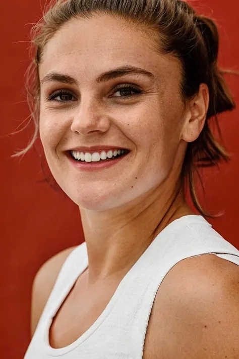 1girl, solo, portrait, ((white tank top)), grin, looking at viewer, (red background), masterpiece, best quality, ultra-detailed, ultra high res, (photorealistic:1.4), raw photo, (realistic:0.2), 8k HDR, f1.4, 40mm, photorealistic, raw, 8k, textured skin, skin pores, intricate details
<lora:skin_texture_v2:0.5> <lora:epiCRealismHelper:0.8> <lora:PAseer-SD15-LCM Quick:1> <lora:lm92_ned_lora_v01:1> lm92
