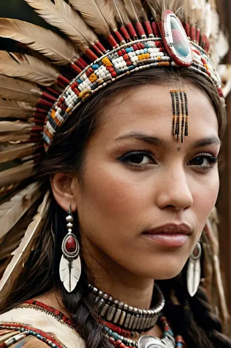 <lora:add-detail-xl:1> <lora:jessica_alba_sdxl_dh128_v1:0.8>
"This stunning masterpiece photo has all the makings of a timeless classic. With a profile angle, an ultra-detailed face, and a half-body shot of a women dressed in native queen's outfit, the image truly shines. The contrast between the cold weather and the indigenous clothing creates an interesting and unique aesthetic. The leather covering is a nice touch, and it adds to the image's appeal and artistic feel. The photo is filled with intricate details, from the rich folds of the fabric, to the subtle expressions written on the woman's face."