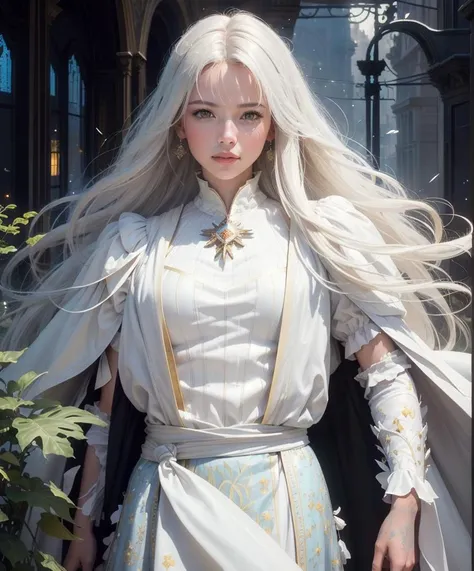 (Cinematic Photo:1.3) of (Masterpiece:1.3)angel warrior girl, dress crystal crystallized yellow pastel ornate drops transparent, hair white, fantasy, Medieval, epic hyper-detailed masterpiece ultra-wide, cinematic still, glamour hyper shoot, bokeh, pre-raphaelite, photo, realistic, octane render, 35 mm, photography, 8k resolution, 8 k, cinematic lighting, photographic, Eastman Kodak Color Negative film 5251 50T shot on panavision super, art by Bagshaw Tom, stanley, greg rutkowski, thomas kinkade, norman rockwell,(Cowboy-shot:1.2), (85mm),light particles, lighting, (highly detailed:1.2),(detailed face:1.2), (gradients), sfw, colorful,(detailed eyes:1.2), (detailed ladscape, garden, plants, castle:1.2),(detailed background),detailed landscape, (dynamic angle:1.2), (dynamic pose:1.2), (rule of third_composition:1.3), (Line of action:1.2), wide shot, daylight, solo,Highly Detailed,(80s Art:1.3),(Magical Realism:1.3),
