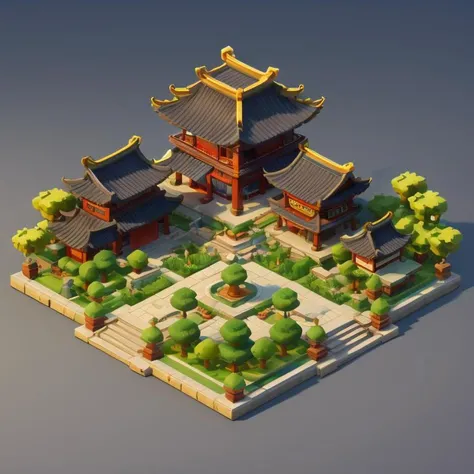 isometric chinese style architecture,tree, river, garden , <lora:toon_mix:0.5>,<lora:Isometric_Chinese_style_architecture_v01:0.5>