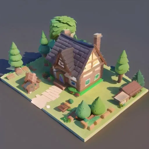 masterpiece,best quality,toon,3D,simple design, Pixar style,(house:1.5), sandbox ,Peach and Mint,(tree,:1.3) ,Florist, Arial view <lora:mScene_v10:0.8>,