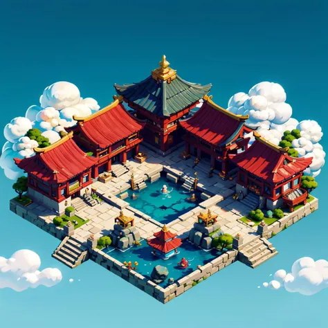 isometric chinese style architecture,water pool,clouds,sparkles,
<lora:Isometric_Chinese_style_architecture_v01:0.5> <lora:toon_mix:0.5>,<lora:pixel_5:0.2>,