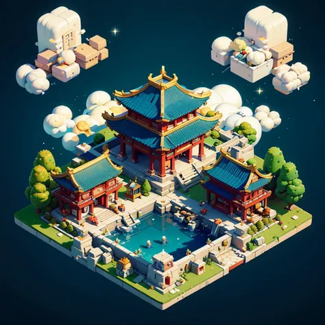 isometric chinese style architecture,water pool,clouds,sparkles,
<lora:Isometric_Chinese_style_architecture_v01:0.5> <lora:toon_mix:0.5>,