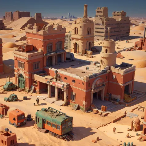 <lora:toon_mix:0.7>, madmax, mad max, post-apocalyptic desert, sand dunes, masterpiece, best quality, toon, 3d, landscapes, ultra detailed,  oversaturated,gun,piano,skyscrapers ruins,train station,industrial,megastructure,nuclear powerplant,skyline