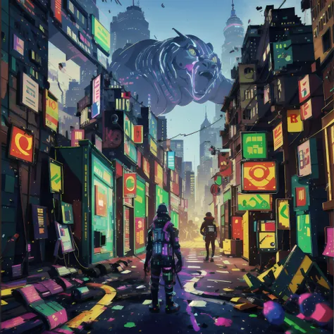 masterpiece, best quality, toon,3d,cyberpunk, <lora:scene:0.6>