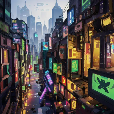 masterpiece, best quality, toon,3d,cyberpunk, <lora:scene:0.6>