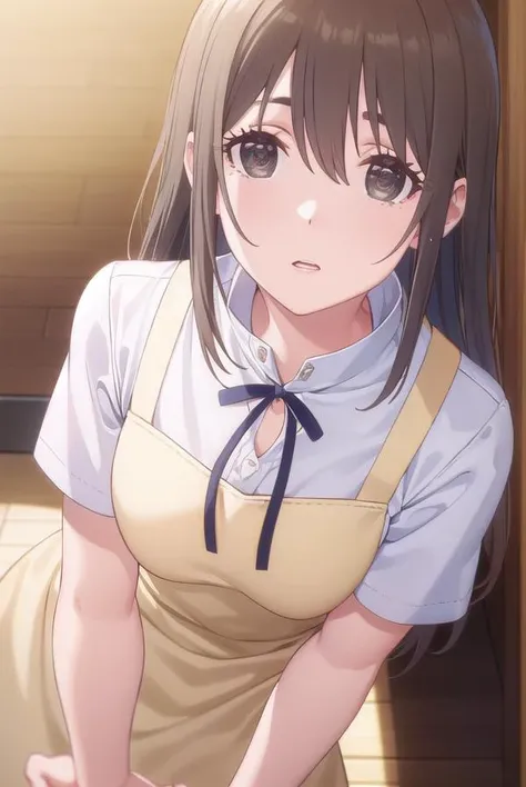nsfw,anime screencap,official art, {masterpiece}, {hyper extreme detailed}, nsfw, 1girl, solo focus, detailed eye, 1boy, {{fellatio}}, {oral}, deepthroat, irrumatio, {large_penis}, cum_in_mouth, saliva, {mouth hold}, POV, {{semen}},((huge cock)),veiny penis,((empty eyes)),,Expressionless, huge breasts, sbyrn, long hair, brown hair, bangs, green eyes, medium breasts,