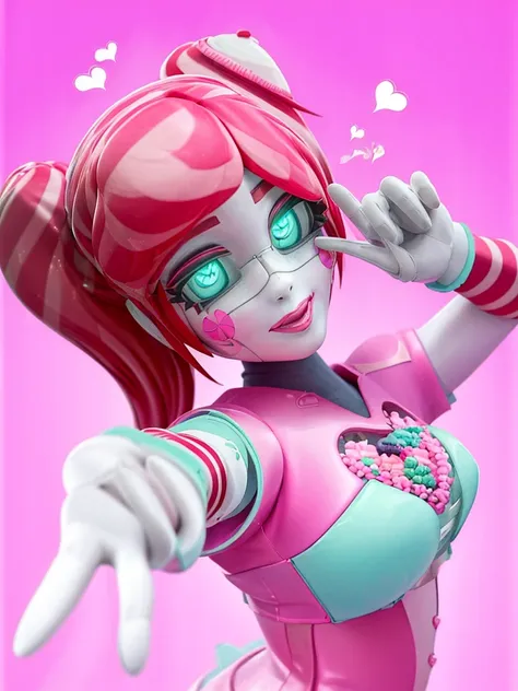 1girl, suzy_snacktime, pink_background, v, hearts, posing, upper_body, pink_theme, valentine <lora:SuzySnacktime_OrangeMix:0.75>