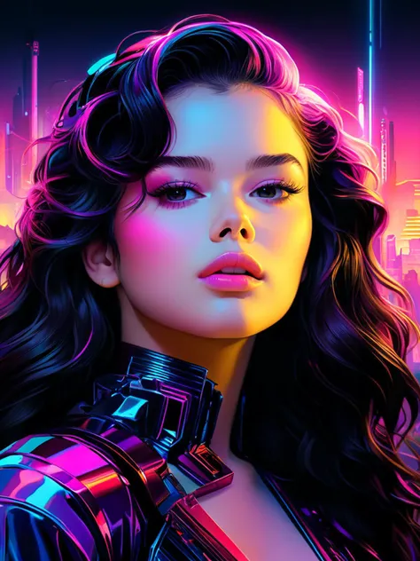 neonpunk style (art by Peter Mohrbacher:1.1) , digital art, Ecuadorian (Hailee Steinfeld:1.2) , majestic, deep focus, Lustful, L USM, 1girl, solo, 4k, highly detailed <lora:FF-Midj-Top-v0565:1> <lora:FF-idle-WALLP:0.269> <lora:MidJ_Last_500_-_Experiment:0.19> <lora:FF-Midj-Last-v0563:0.11> <lora:FF-Midj-Top-v0564-FA-TX:0.34> <lora:FF-idle-ColorZ:0.269> . cyberpunk, vaporwave, neon, vibes, vibrant, stunningly beautiful, crisp, detailed, sleek, ultramodern, magenta highlights, dark purple shadows, high contrast, cinematic, ultra detailed, intricate, professional