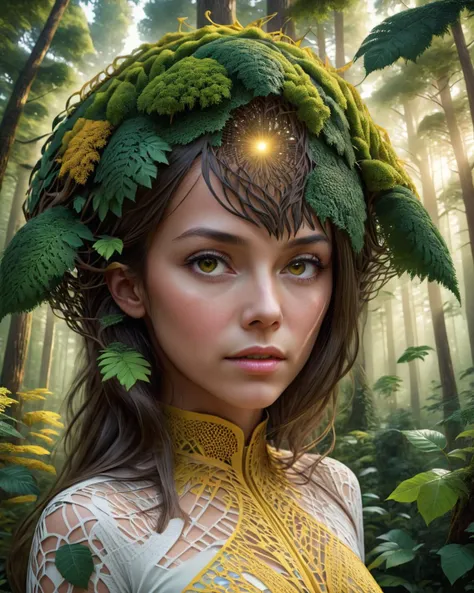 concept art (Ultrarealistic:1.3) <lora:FFusion_WEEK_2_-_TOP_100:1> a woman's head is covered in a forest of trees, surreal beautiful young woman, 4k highly detailed digital art, highly detailed digital art, highly detailed vfx portrait of, surrealism 8k, portrait of female humanoid, intricate 3 d illustration, matte painting of human mind, highly detailed digital artwork, high detailed digital art, digital art render, intricate digital painting,(Yellow hue:1.3) . digital artwork, illustrative, painterly, matte painting, highly detailed