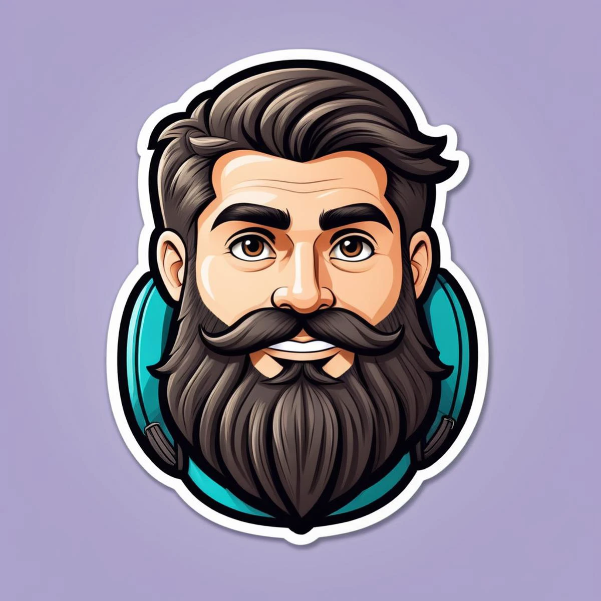 Typographic art <lora:MidJ_Last_500_-_Experiment:1> a close up of a cartoon man with a beard and a backpack, cartoonish vector style, trending on fiverr, trending on dribbble.com mascot, avatar for website, mascot illustration, svg comic style, streaming on twitch, dribbble illustration, hand drawn svg, sticker design vector art, stickers illustrations, trending on logostation, sticker illustration,(Muted Colors:1.3) . Stylized, intricate, detailed, artistic, text-based