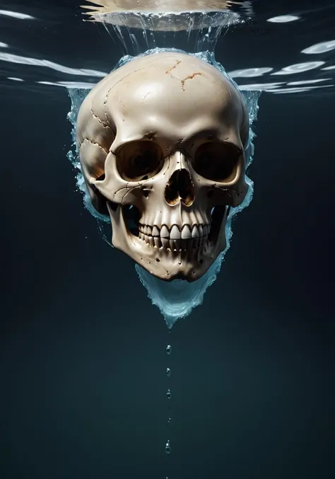 Realistic 3D of a group of four skeletons floating in gleaming celestial fluorescent lake water in a dark blue desert, night, skeletons, realistic, unreal engine, dark, surrealism, high detail, supremacy, cinematic lighting, dark blue lighting, ray tracing, shadow, uhd, retina, masterpiece, octane, texturing, super detail, high detail, high quality, award-winning, best quality, high resolution,  1080P, 16k, 8k, 4K, HD