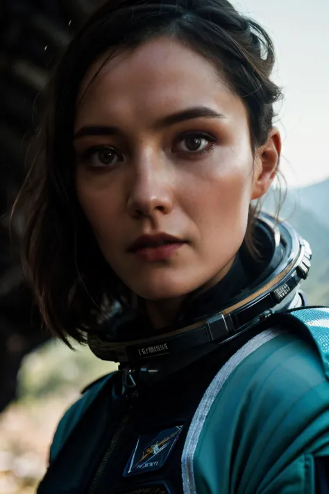 A stunning intricate full color up close portrait of pok, wearing a futrue space suit, epic character composition, by ilya kuvshinov, alessio albi, nina masic, sharp focus, natural lighting, subsurface scattering, f2, 35mm, <lora:PomKlementieff-RealVision-V1.0:1>