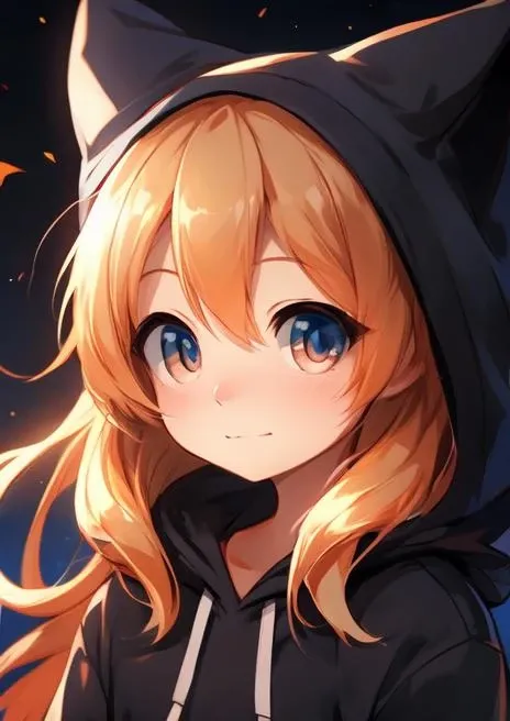 cute anime girl with long hairs and a hoodie portrait,
goodstuffV1