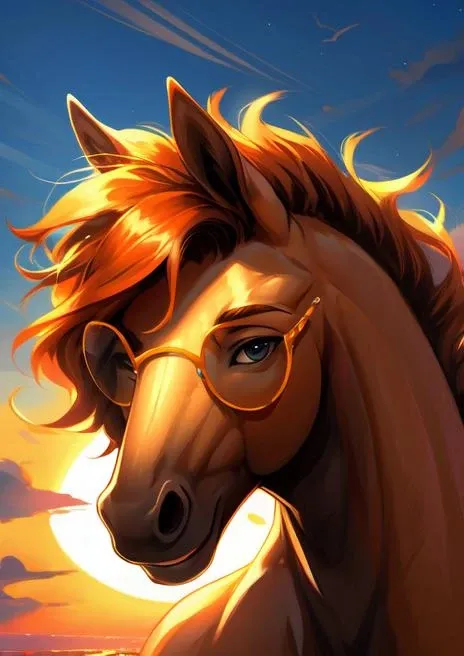 swaggy anthro colorful horse painting with sun glasses and wavy hairs portrait,
goodstuffV1