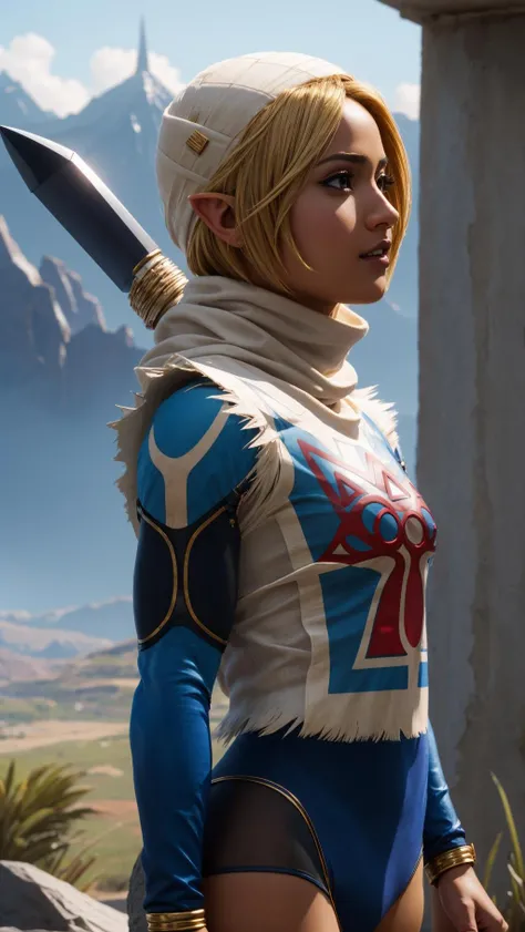 1girl, Sheik, The Legend of Zelda Ocarina of Time, lozSheik, turban, covered mouth, scarf, blue bodysuit, surcoat, bandages,  <lora:sheik-nvwls-v1:1> BREAK,
fighting stance, BREAK,, masterpiece, best quality, hyperrealistic, extremely detailed, highly quality, 4k, sharp focus, professional photograph, sharp focus, award winning, cinematic lighting, octane render, unreal engine, volumetrics dtx, Wallpaper,