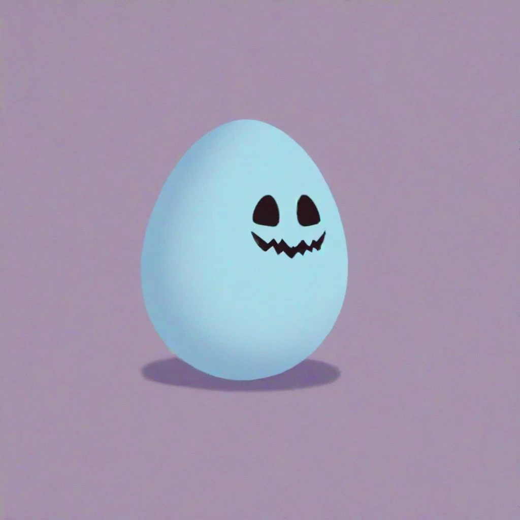 A Halloween sheet ghost with  unnu ears and an Easter egg motif