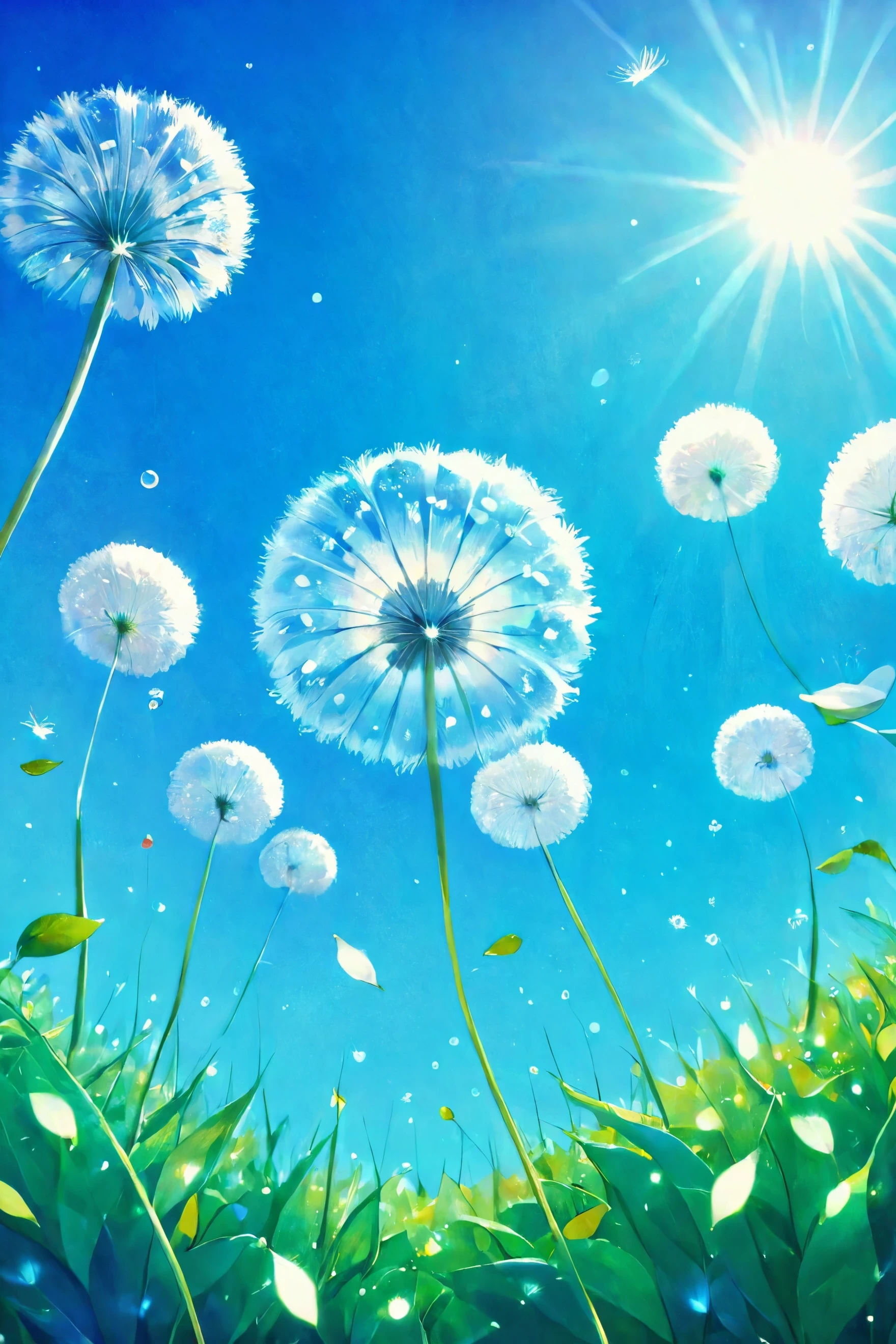 (colorful glass:1.2), <lora:colorful_02_colorful_glass:0.8>,
A curious kitten with wings made of leaves and twigs, leaping after floating dandelion seeds in a sunlit meadow, under a clear blue sky.,
amazing, beautiful, breathtaking, astonishing, brilliant,
