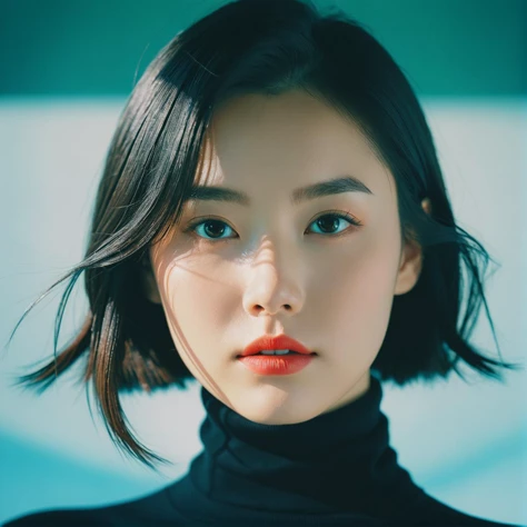 analog style, modelshoot style, A stunning intricate full color portrait of (sks woman:1), wearing a black turtleneck, epic character composition, by ilya kuvshinov, alessio albi, nina masic, sharp focus, natural lighting, subsurface scattering, f2, 35mm, film grain