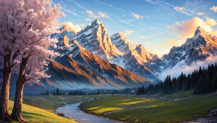 ((masterpiece:1.4,best quality)), cloud, outdoors
(mountains), spring glade, scenery, sky,
(noon:1.4), high detail, abundant, 8k, high detail, wallpaper,
<lora:more_details:1.5>