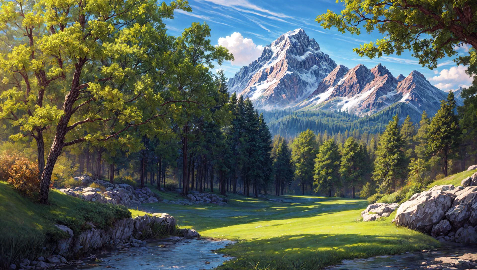 ((masterpiece:1.4,best quality)), cloud, outdoors
(mountains), spring glade, scenery, sky,
(noon:1.4), high detail, abundant, 8k, high detail, wallpaper,
<lora:more_details:1.5>