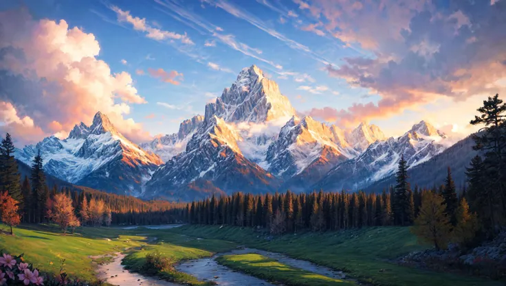 ((masterpiece:1.4,best quality)), cloud, outdoors
(mountains), spring glade, scenery, sky,
(noon:1.4), high detail, abundant, 8k, high detail, wallpaper,
<lora:more_details:1.5>