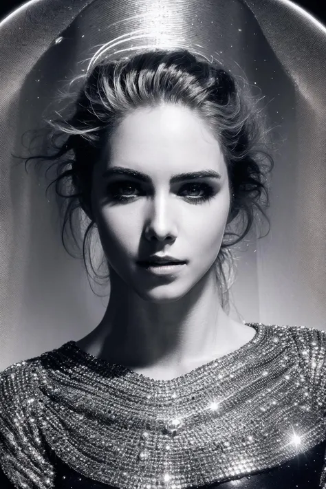 <lora:Emily_Bett_Rickards:0.85> Cinematic Metallic Sci - fi Portrait Art, 32k UHD, Hyperrealism, Dark Surrealism, by artist Harold Edgerton and Arthur Elgort and Andreas Feininger (intricate details, hyperdetailed:1.15) (skin texture:1.2)