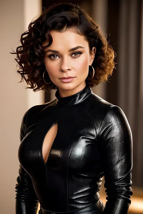 photo of beautiful young (jb4dler80s-140:0.99), a woman, short curly hair upsweep updo, (tight long sleeve top:1.2), (long jeans), in a department store, natural light, (masterpiece:1.2) (photorealistic:1.2) (best quality) (detailed skin:1.2) (intricate details) (8k) (HDR) (cinematic lighting) (sharp focus), (looking at the camera:1.1), ((closeup portrait:1.2)), hoop earrings, (black hair:1.2)