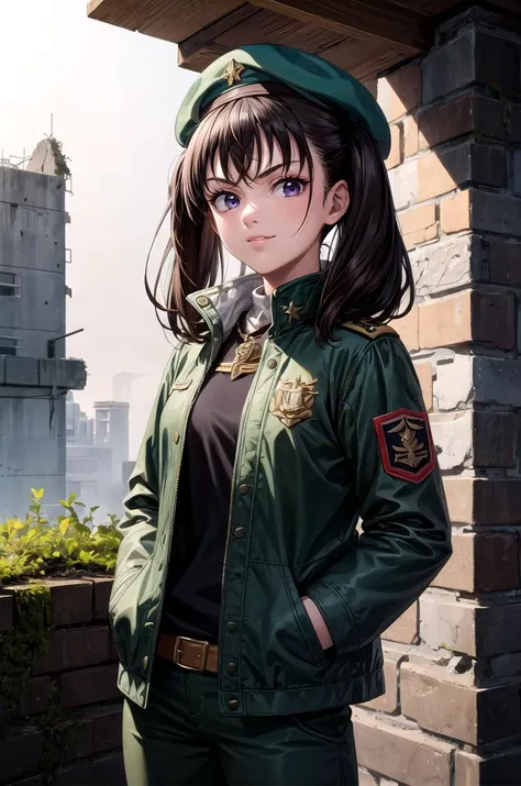 (masterpiece, best quality:1.2), IncrsBetweenThighs, (watermelon, between thighs:1.2), solo, 1girl, kugisaki nobara, unamused, looking at viewer, sitting, school uniform, black jacket, skirt <lora:jjk_kugisaki:0.9> <lora:WatermelonBetweenThighs:1.1>