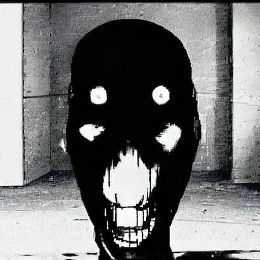 face staring from a dark room