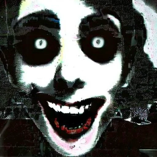 face staring from a dark room