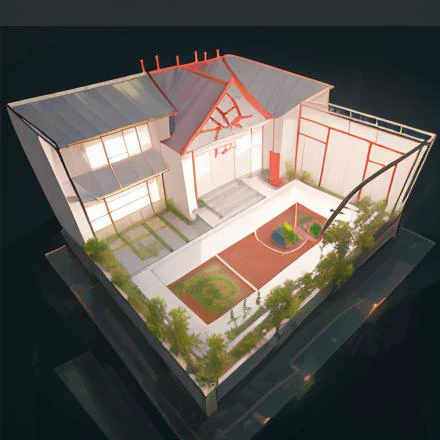 baijingtu,a house ,simple background,prospect,top view
