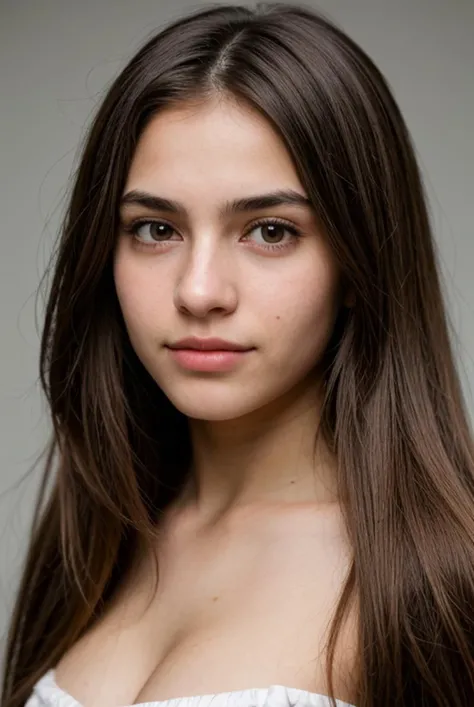 professional, masterpiece, 8k, hyperrealistic portrait of a 19yo cute latin girl, long hair, (looking shy:1.3), detailed face, detailed skin, photography, hq, photorealistic,
