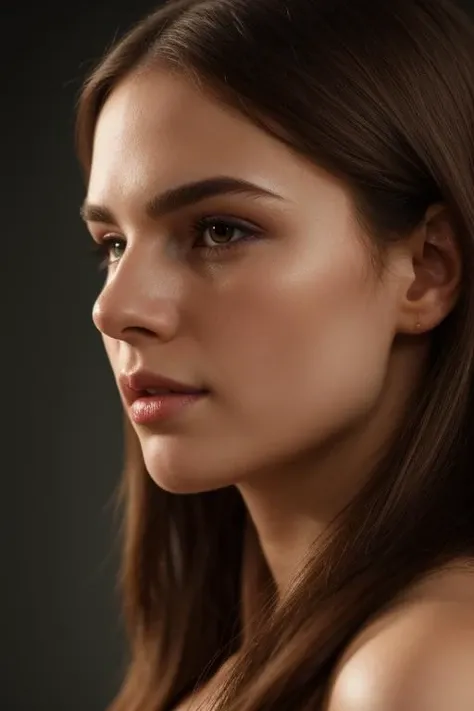 detailed face, detailed eyes, (side view:0.7), (masterpiece, best quality), intricate details, realistic, photorealistic,  flawless structure, masterpiece, (portrait), natural skin, (long hair), oiled skin, subsurface scattering, shot with cinematic camera, soft lighting, high quality, best quality, masterpiece, best picture, sexy, lovely, stunning