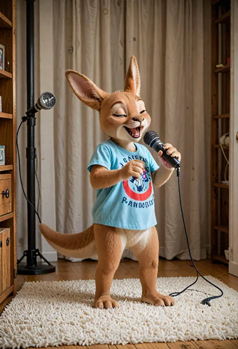 score_9, score_8_up, score_7_up, source_furry, pink or blue baby kangaroo, holding microphone, singing, child at play, children's bedroom, vibrant colors,
<lora:Hyper-SDXL-8steps-lora:1>, rating_safe,