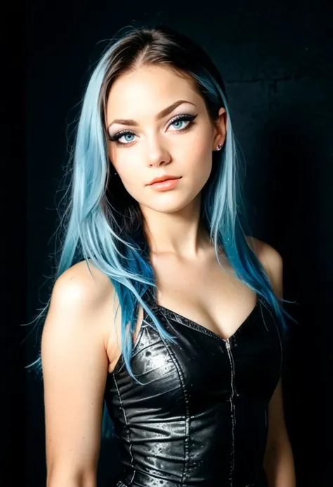 epiCPhotoGasm-colorfulPhoto, score_9, score_8_up, score_7_up, score_6_up, score_5_up, score_4_up, raw, photo, realistic, 1girl, andrea, 1girl, makeup, eyeshadow, freckles, light blue hair, long hair, multicolored hair, gothicstyle, (fully clothed), very long hair, gothic body armor, goth accessories, goth makeup, beautiful eyes, bright colors, high contrast, vivid lighting,, zPDXL2,