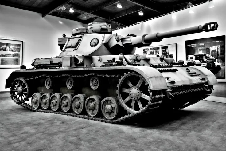 panzer 4 tank, in a museum,