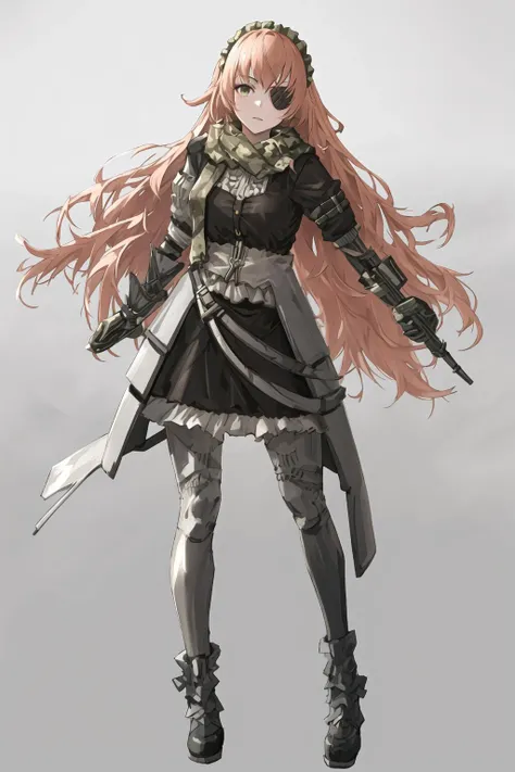 full body, woman, cz2128_delta eye patch, (masterpiece:1.4), best quality, ultra detailed, <lora:Cz delta(Overlord):0.7>