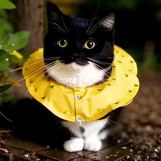 tiny cute (happy1.4) cat in a (yellow raincoat1.3) in the woods, rain, a character portrait, Tilt-shift, bokeh
<lora:uniko_v1:0.8> <lora:StyleLora_styleV10:1>
