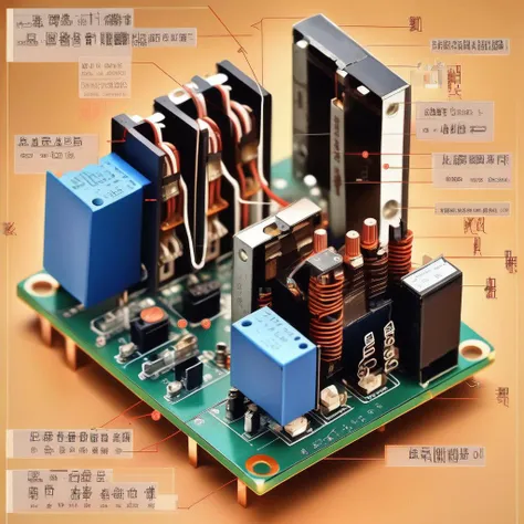 <lora:Isometric Cutaway:1>,Isometric Cutaway ,It explains how the structure of the relay is and how it is installed, Chinese description