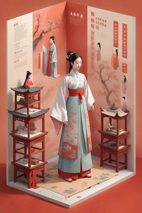 <lora:Isometric Cutaway:1>,Isometric Cutaway - An image illustrating the installation guide for the chinese hanfu. The background showcases a practical chinese hanfu installation scenario,with illustrations or pictures demonstrating the correct installation steps. The accompanying text instructions are presented in a clear and understandable manner,assisting users in effortlessly completing the chinese hanfu installation.