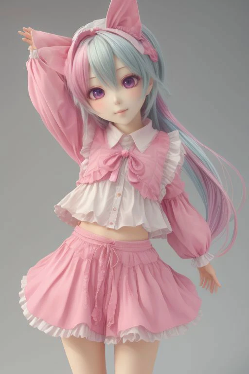 <lora:sakuya:0.70>,sakuya,  <lora:Bjd Doll:0.20>, <lora:add_detail:0.5>, bjddolls, (ribboned ponytail:0.5), happyness, (plastic, colorful,vivid, 3d)