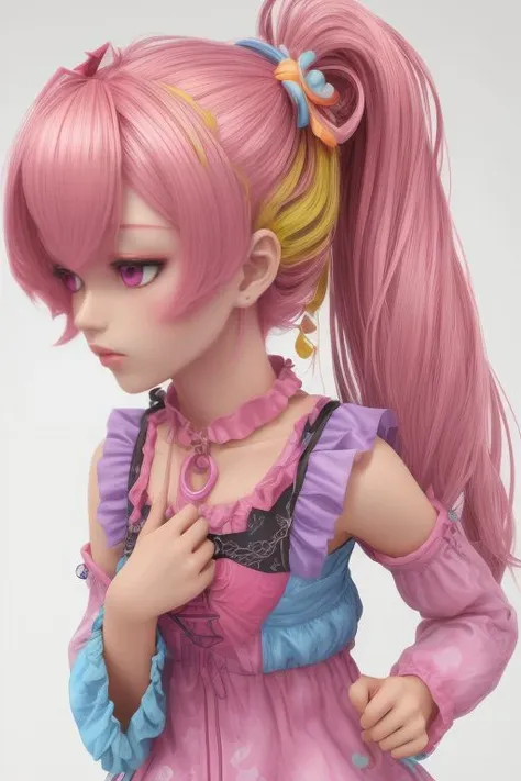 <lora:letty:0.70>,letty,  <lora:Bjd Doll:0.20>, <lora:add_detail:0.5>, bjddolls, (double ponytail:0.5), confused, (plastic, colorful,vivid, 3d)